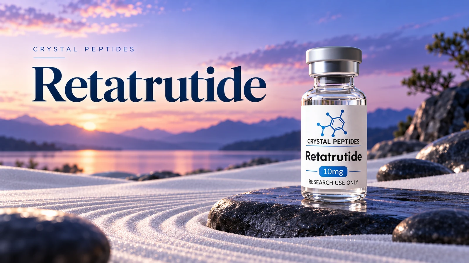 Redactionele productillustratie: Retatrutide — Crystal Peptides.